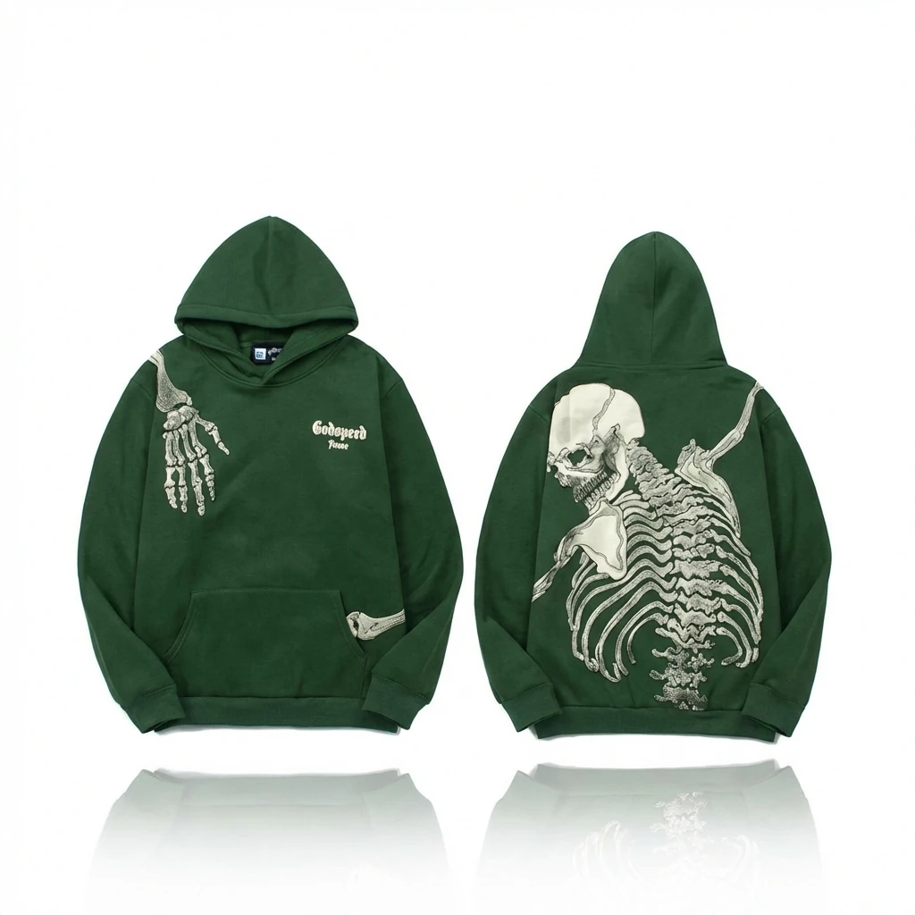 Godspeed Skeleton Style Dark Green Hoodie