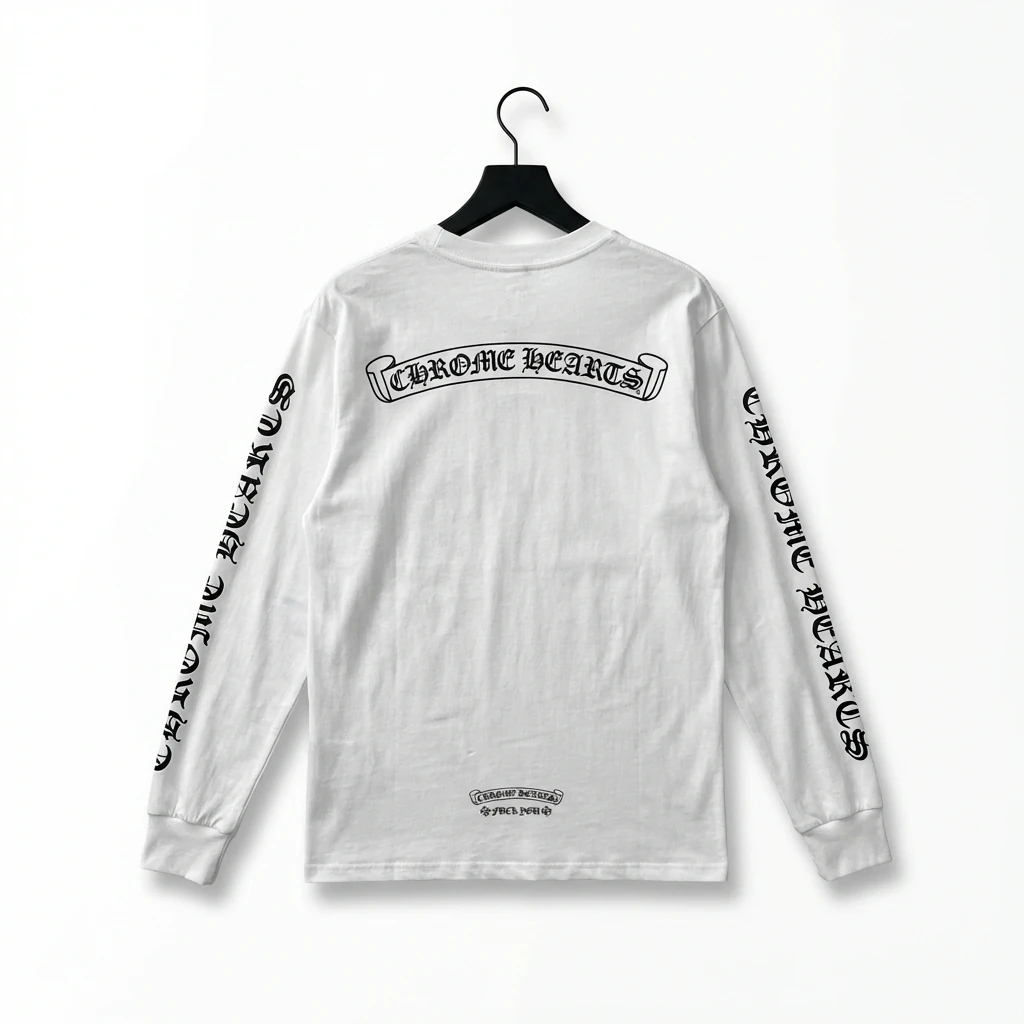 Chrome Hearts Gothic Style White Long-sleeved Shirt