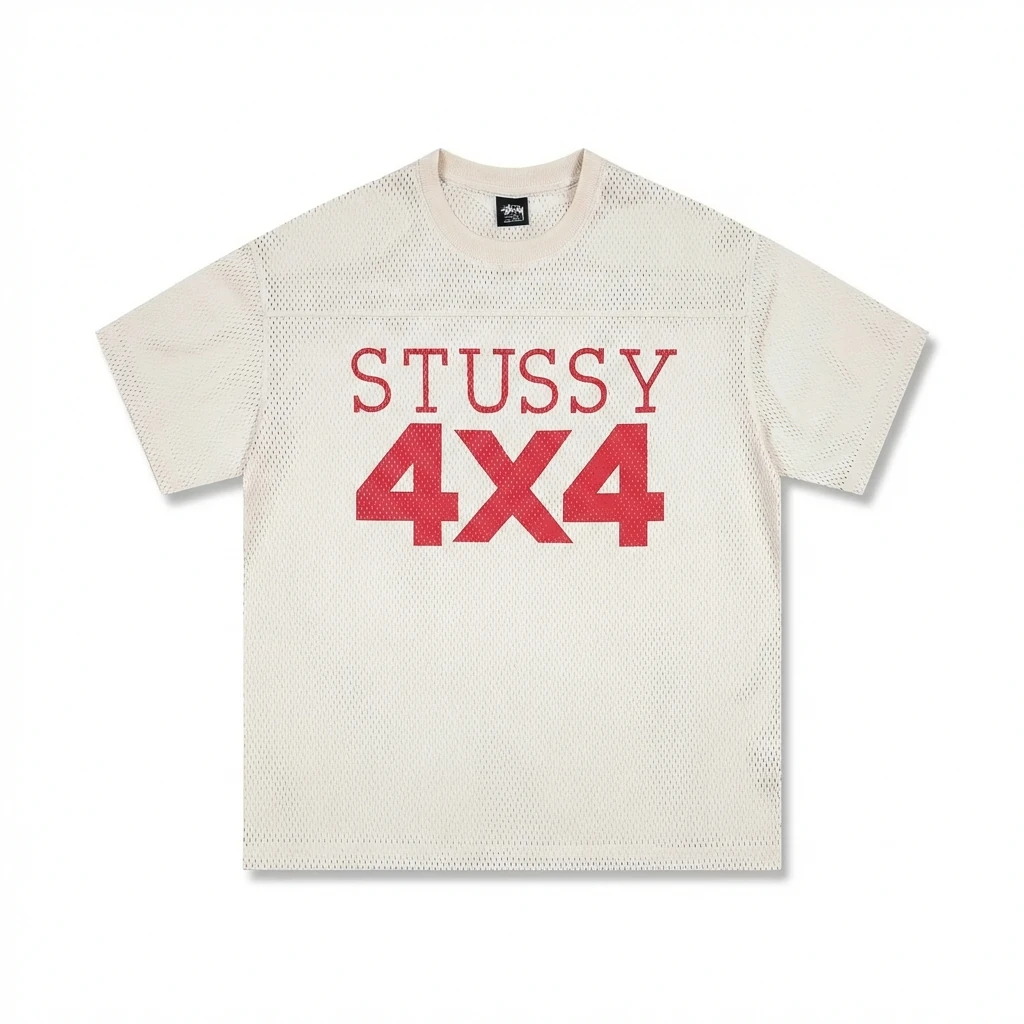 Stussy 4X4 Retro Style White T-shirt