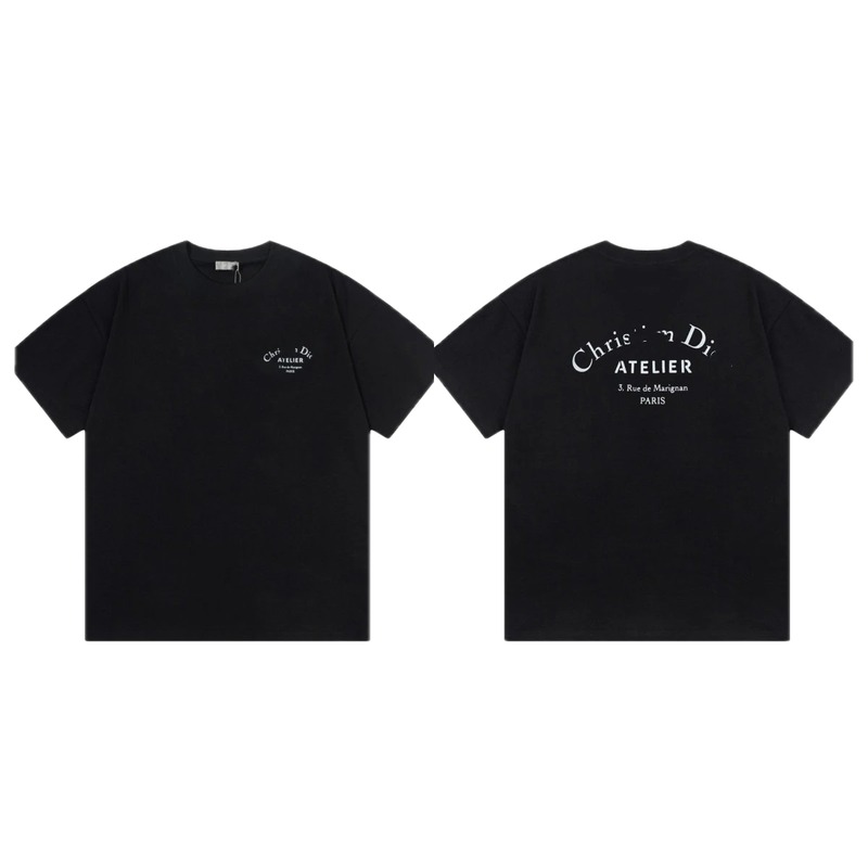 Dior Atelier Minimalist Style Black Short-sleeve T-shirt