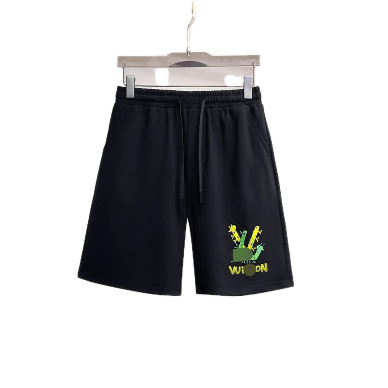 Louis Vuitton Cartoon Print Casual Style Black Shorts