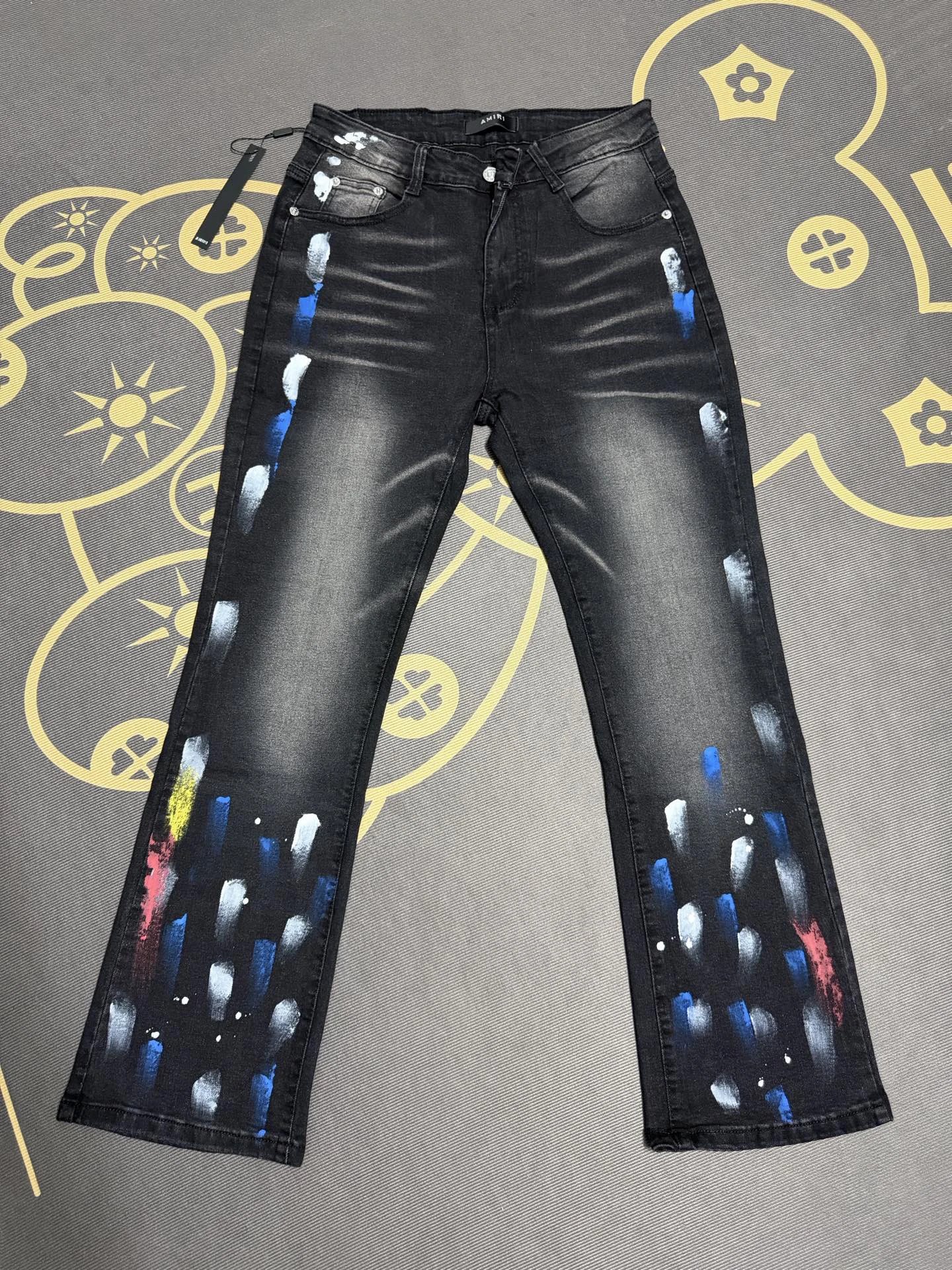 Travel Black Paint-Splatter Jeans