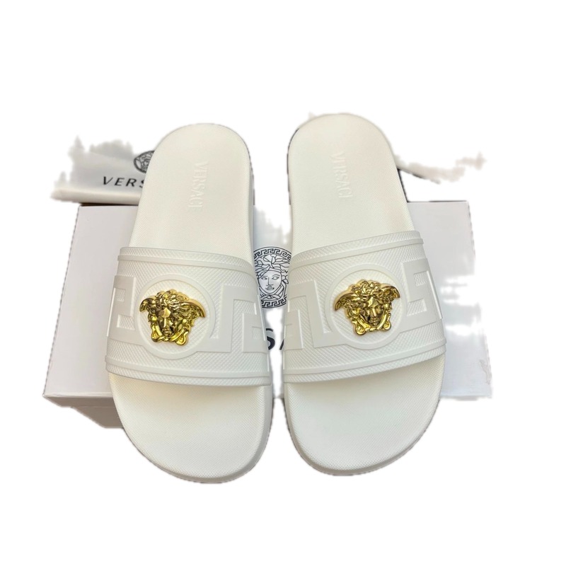 Versace Medusa Luxury Style White Slides