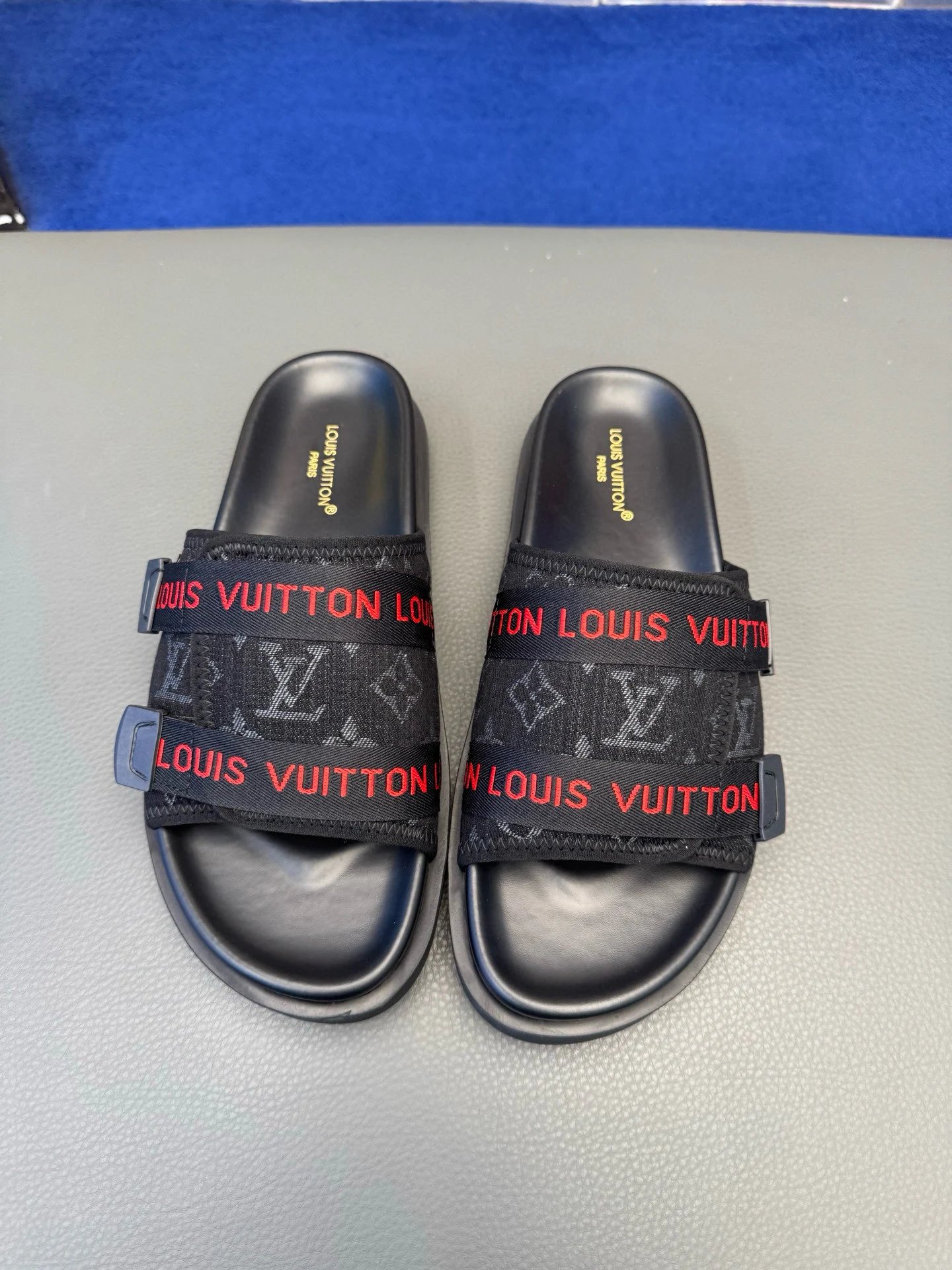 Louis Vuitton Monogram Casual Style Black Slides