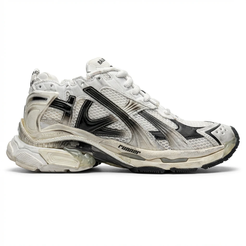 Balenciaga retro-style white shoes