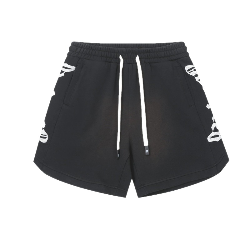 Godspeed skeleton print street style black shorts