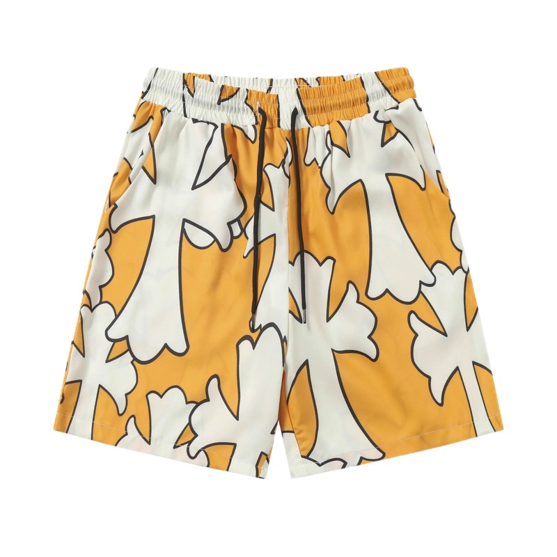 Chrome Hearts Cross Trendy Cool Yellow Shorts