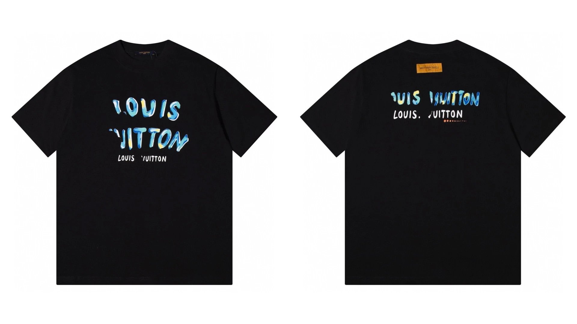 Louis Vuitton Graffiti Trendy Cool Style Black T-shirt