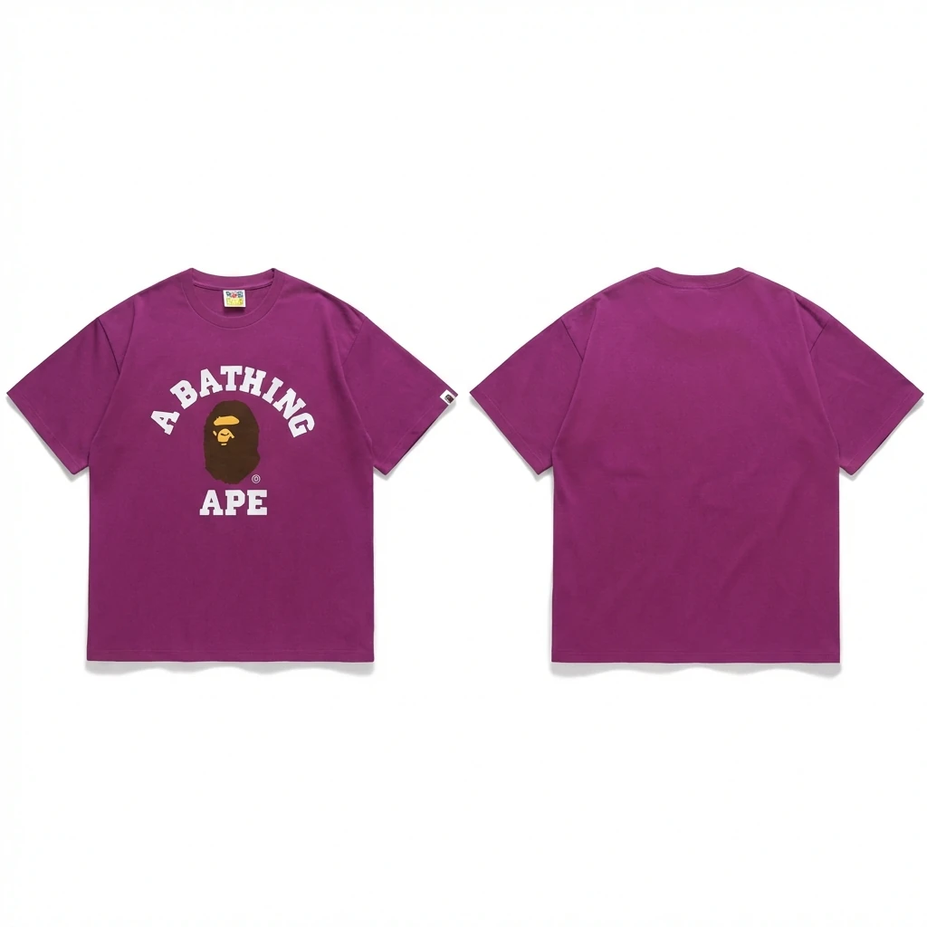 Bape Ape Head Purple Trendy T-shirt