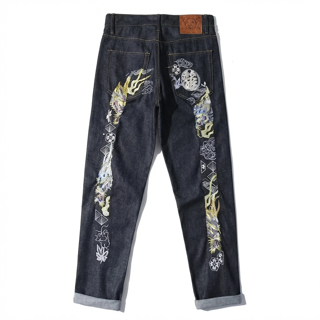 EVISU embroidered trendy brand jeans