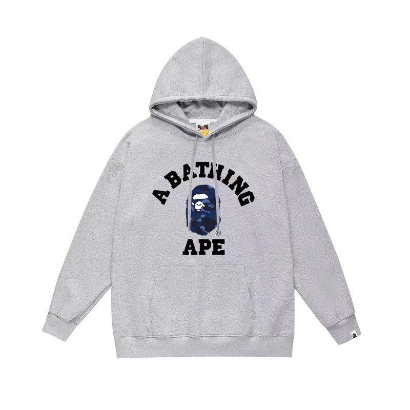 Bape Ape Head Grey Hoodie