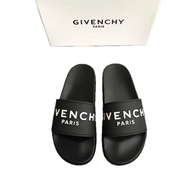 Givenchy Cool Trendy Letter Print Black Slide Sandals