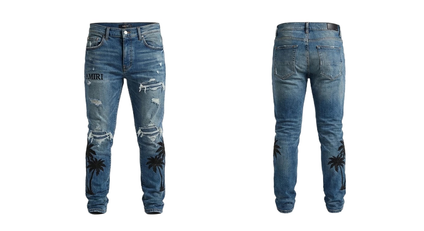AMIRI Palm Tree Ripped Jeans