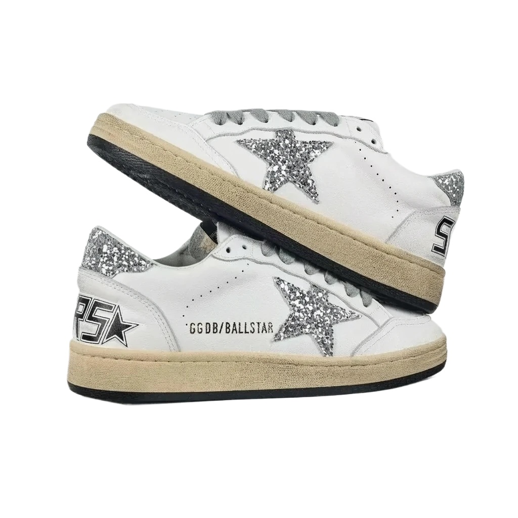 Golden Goose Ballstar Sequin White Shoes