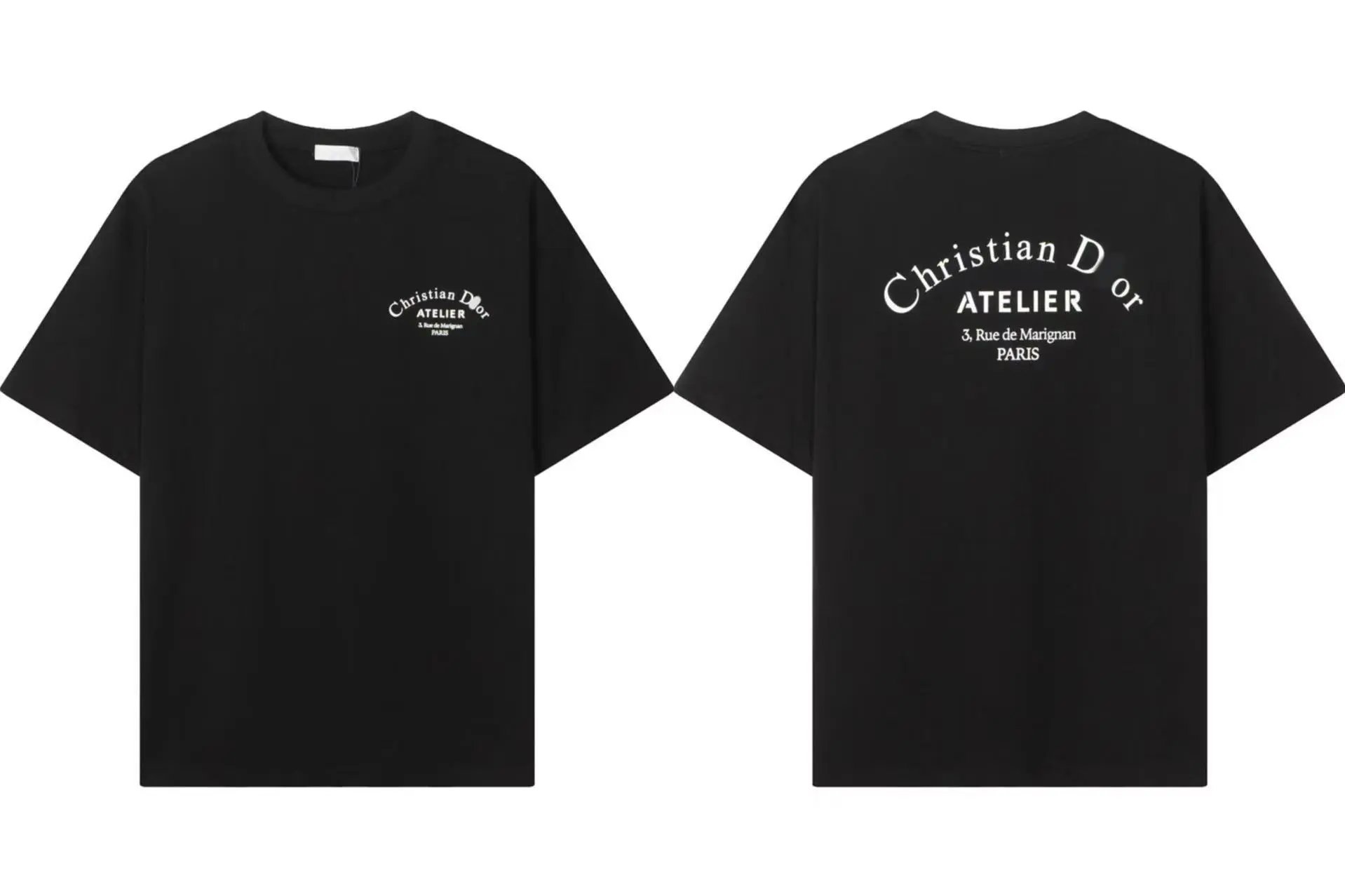 Dior ATELIER Minimalist Style Black Short-Sleeve T-Shirt