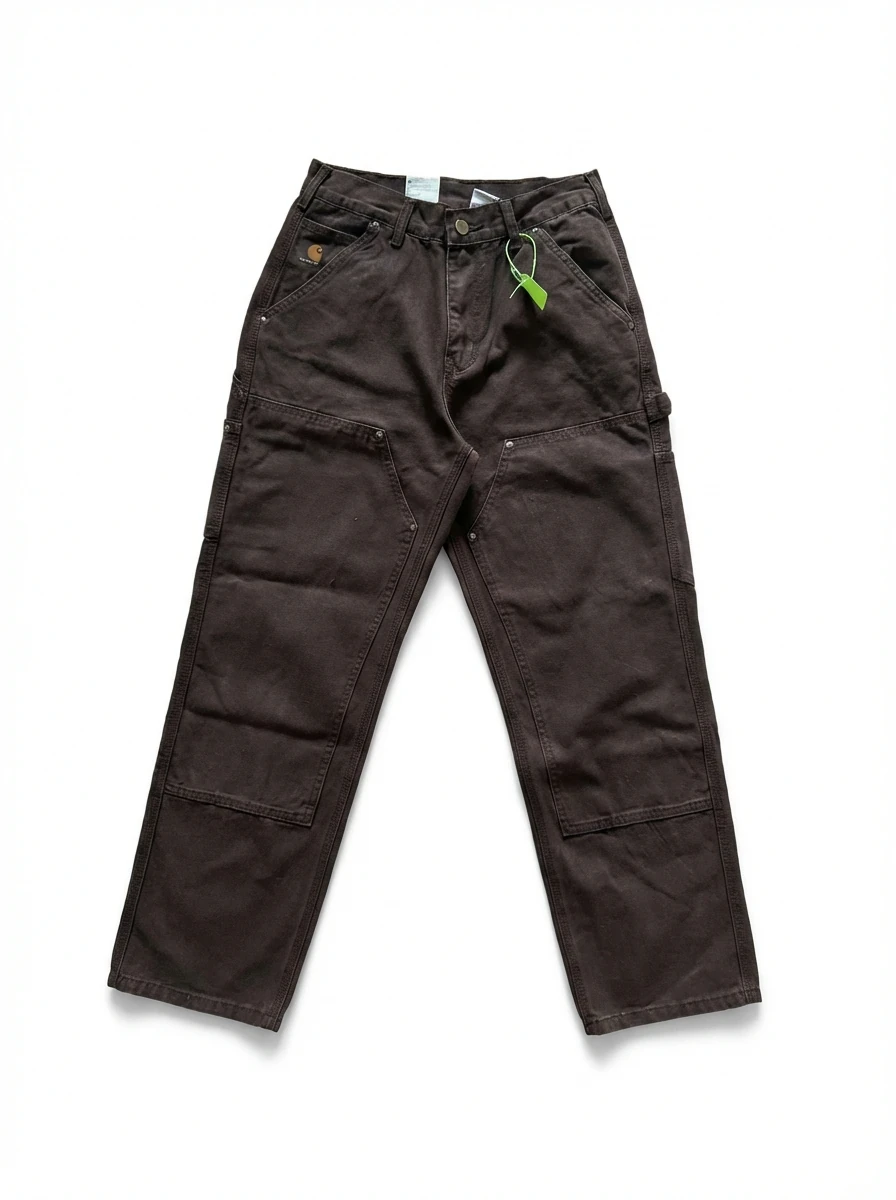 Carhartt workwear style dark brown long trousers