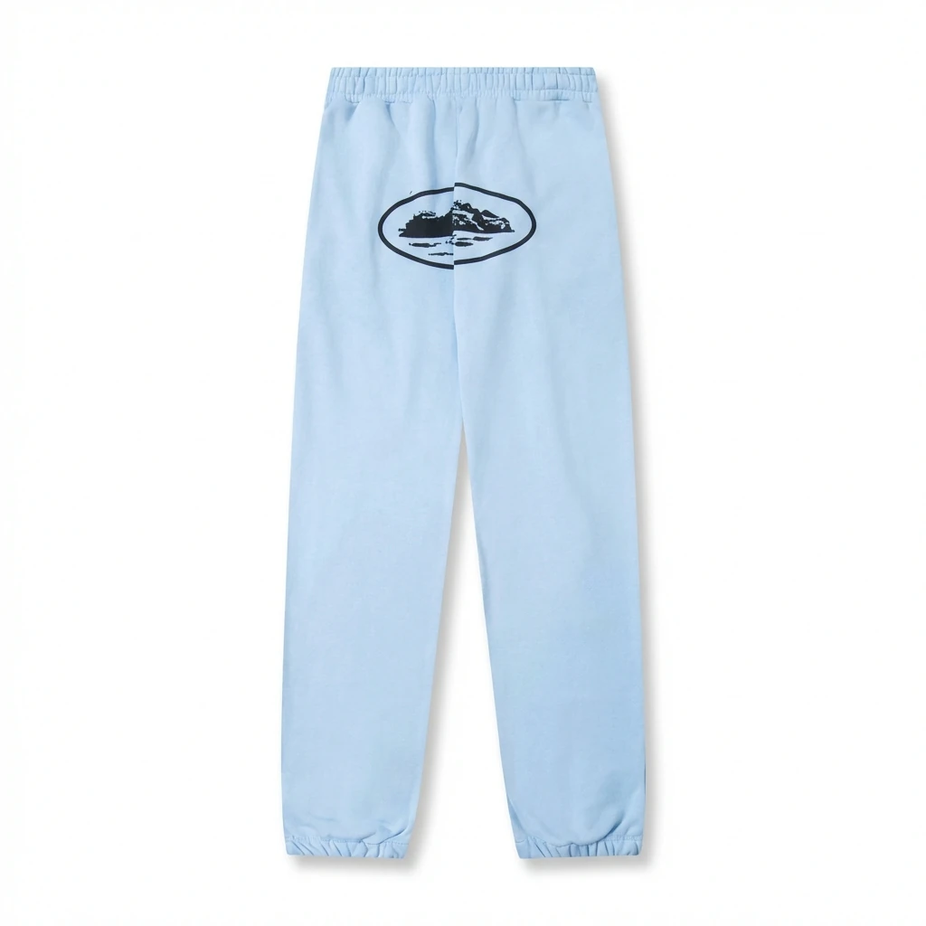 Corteiz Printed Casual Light Blue Pants