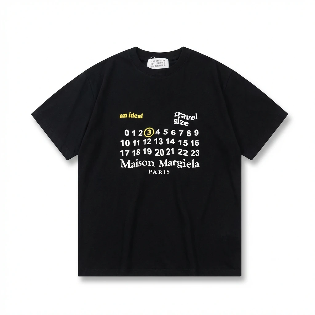 Maison Margiela digital print style black T-shirt