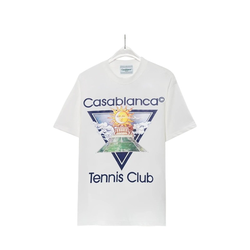 Casablanca White T-shirt with Sun Print