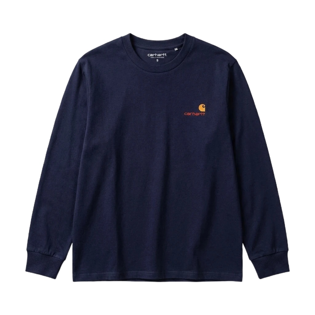 Carhartt basic simple style navy long-sleeve