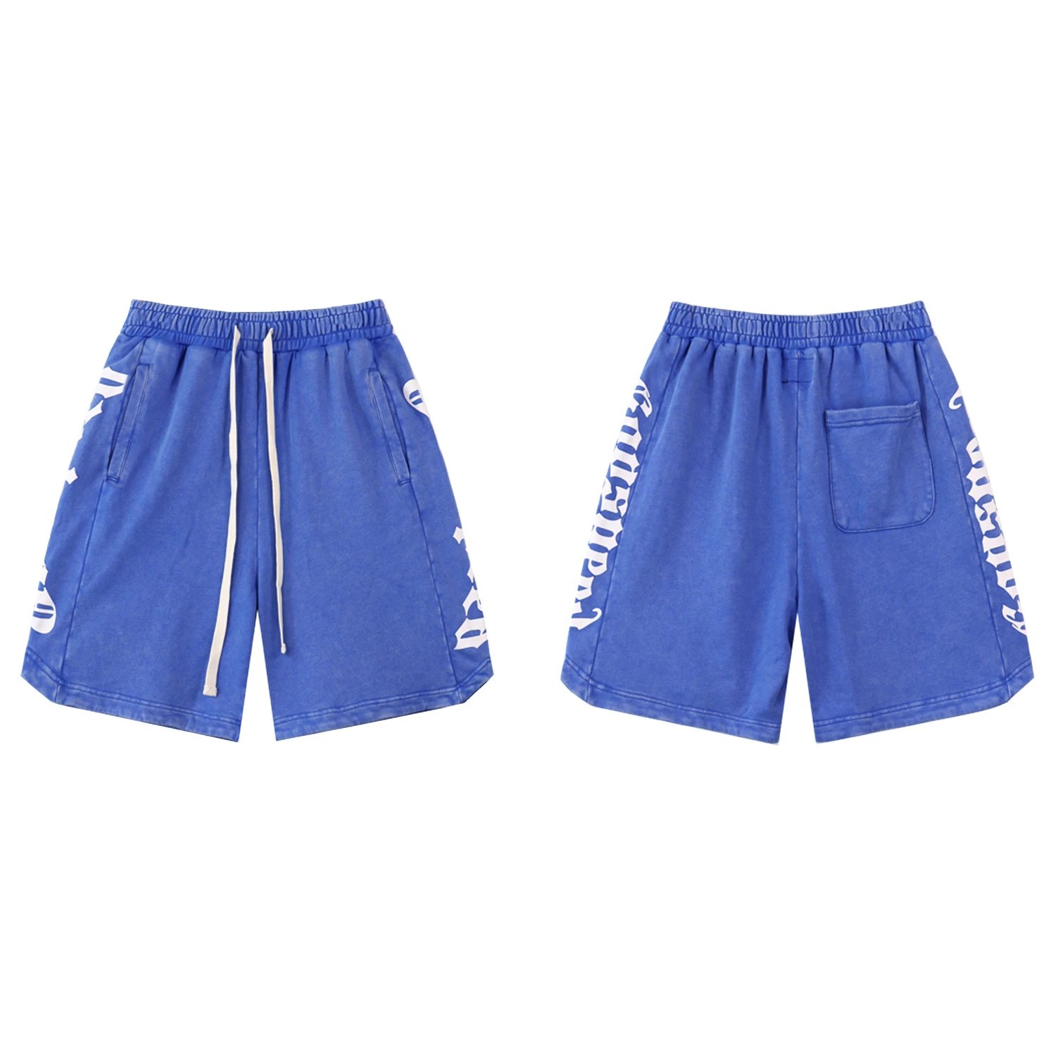 Godspeed Gothic Print Street Style Blue Shorts