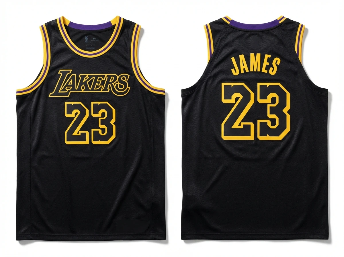 LBJ's No. 23 black jersey of the Lakers.