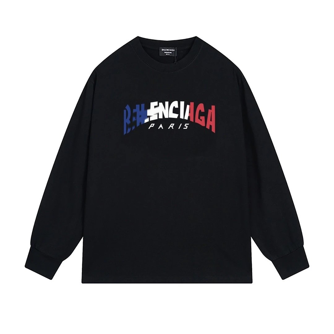 Balenciaga letter-style black sweatshirt