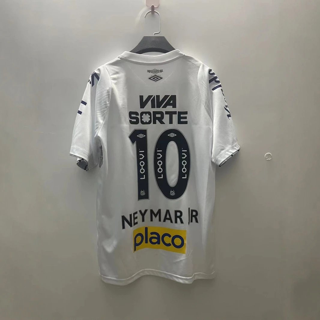 Santos Classic Neymar Jr #10 soccer jersey White Football Sponsor for Daily Styling