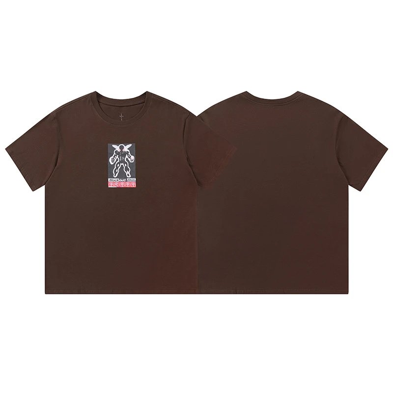Travis Scott Relaxed Graphic T-shirt Brown Travis Scott with Versatile Design
