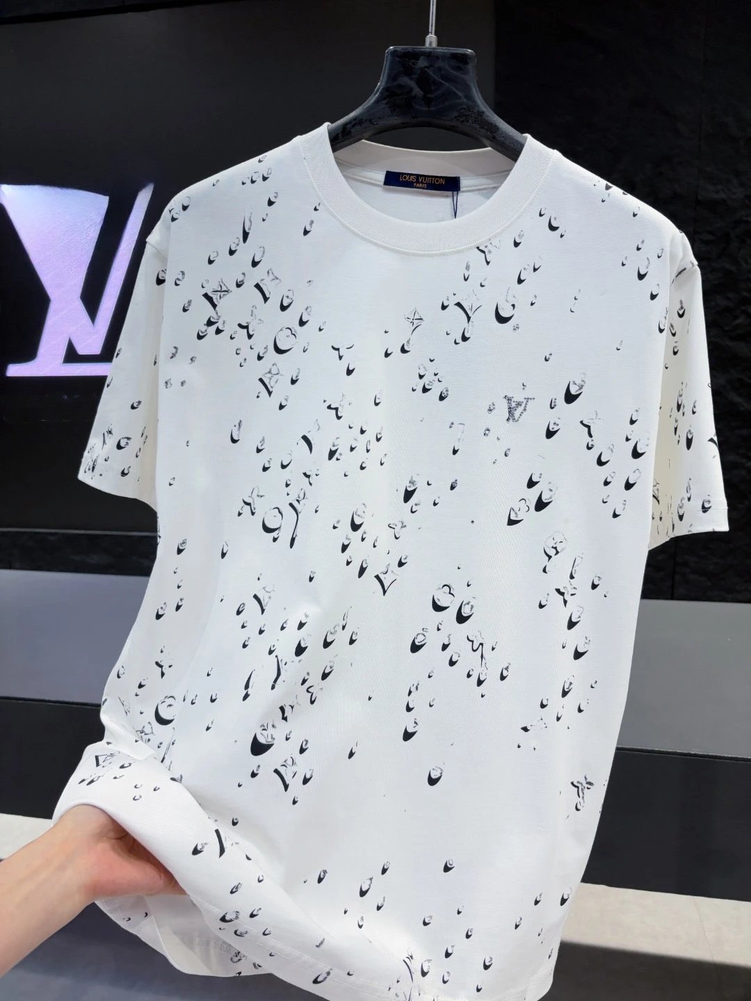 Louis Vuitton All-over Print Casual Style White Short-sleeve T-shirt