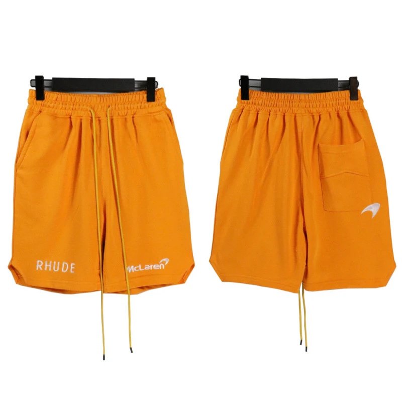 RHUDE Orange Trendy Brand Sports Shorts