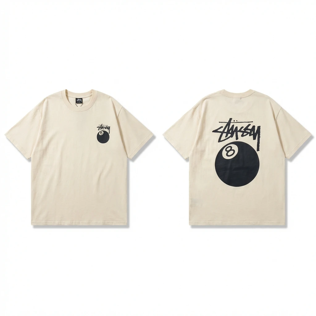 Stussy No.8 Ball Series Retro-Style T-Shirt