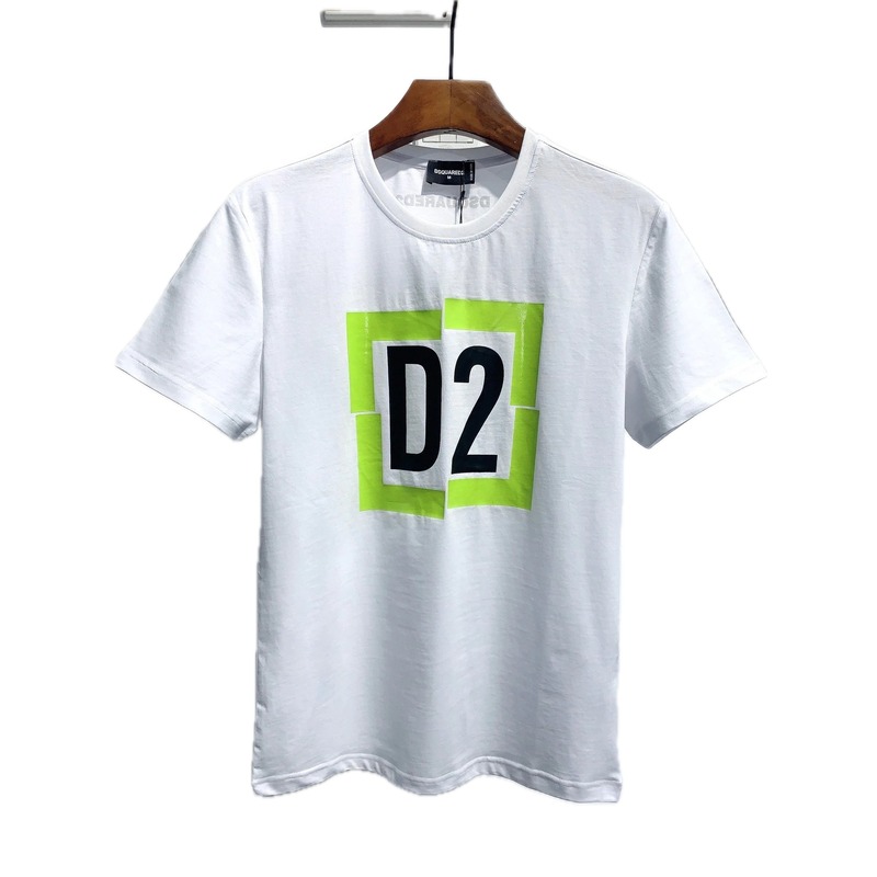 DSQ D2 Streetwear Brand White Casual Short-sleeve T-shirt