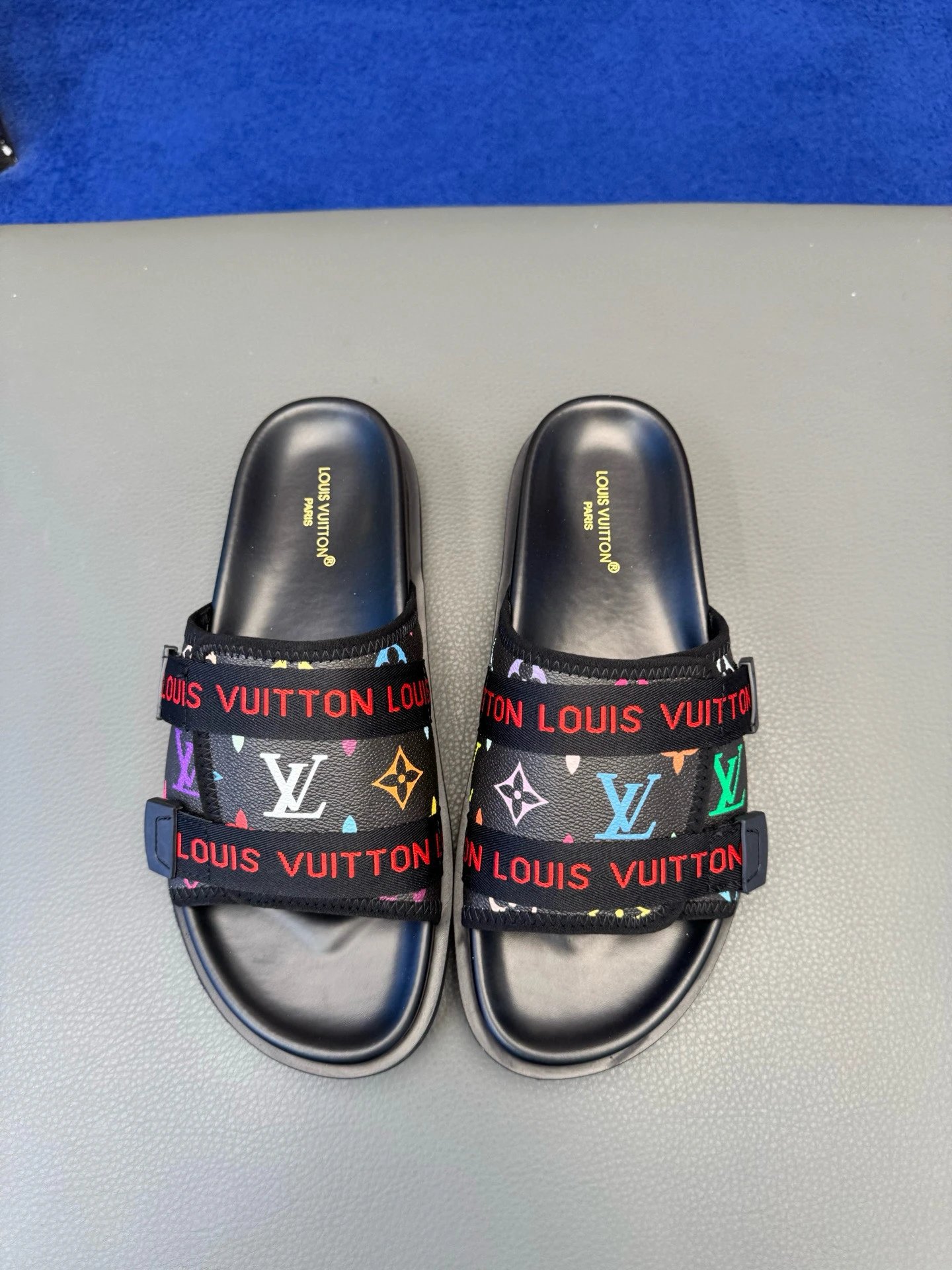 Louis Vuitton Classic Monogram Trendy Colorful Slide Sandals
