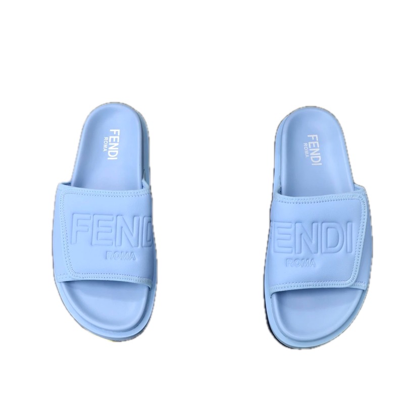 Fendi Roma Minimalist Style Light Blue Slides