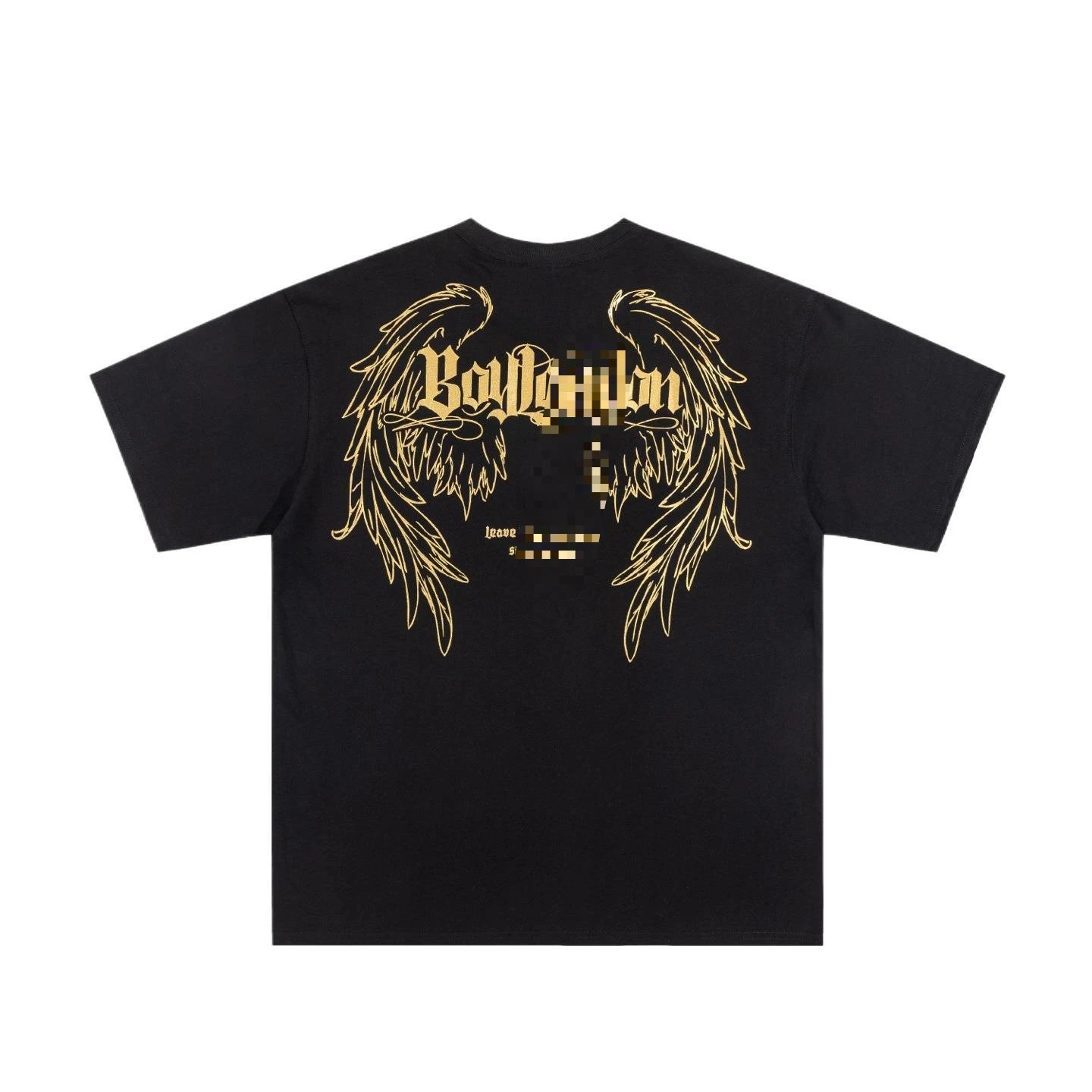 BOY LONDON Gothic Style Black T-shirt with Gold Foil Wings