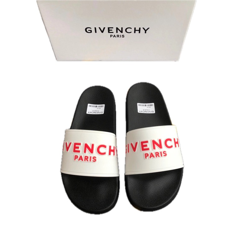 Givenchy Letter Print Trendy Black and White Slides
