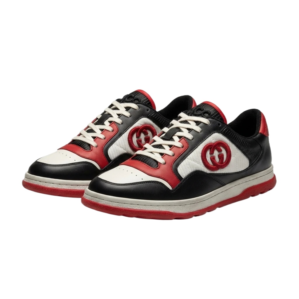 Gucci retro black, red and white sports shoes
