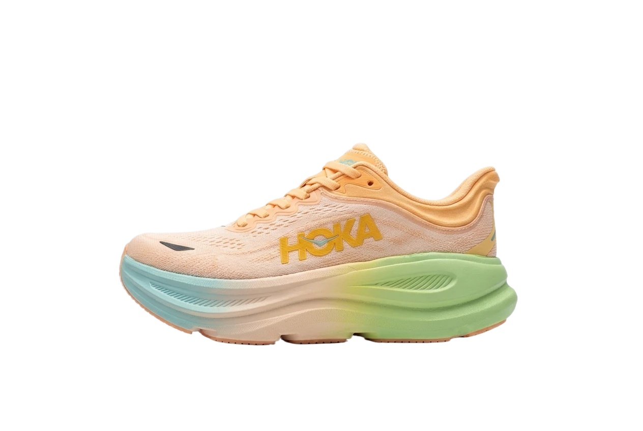 HOKA retro - style gradient - colored running shoes