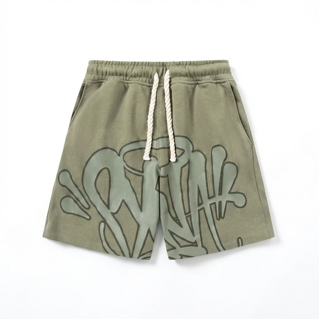 SynaWorld Graffiti-style Shorts (Military Green)