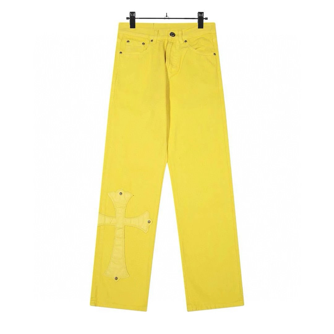 Chrome Hearts Streetwear Graphic jeans Light Denim Jeans with Logo Accent