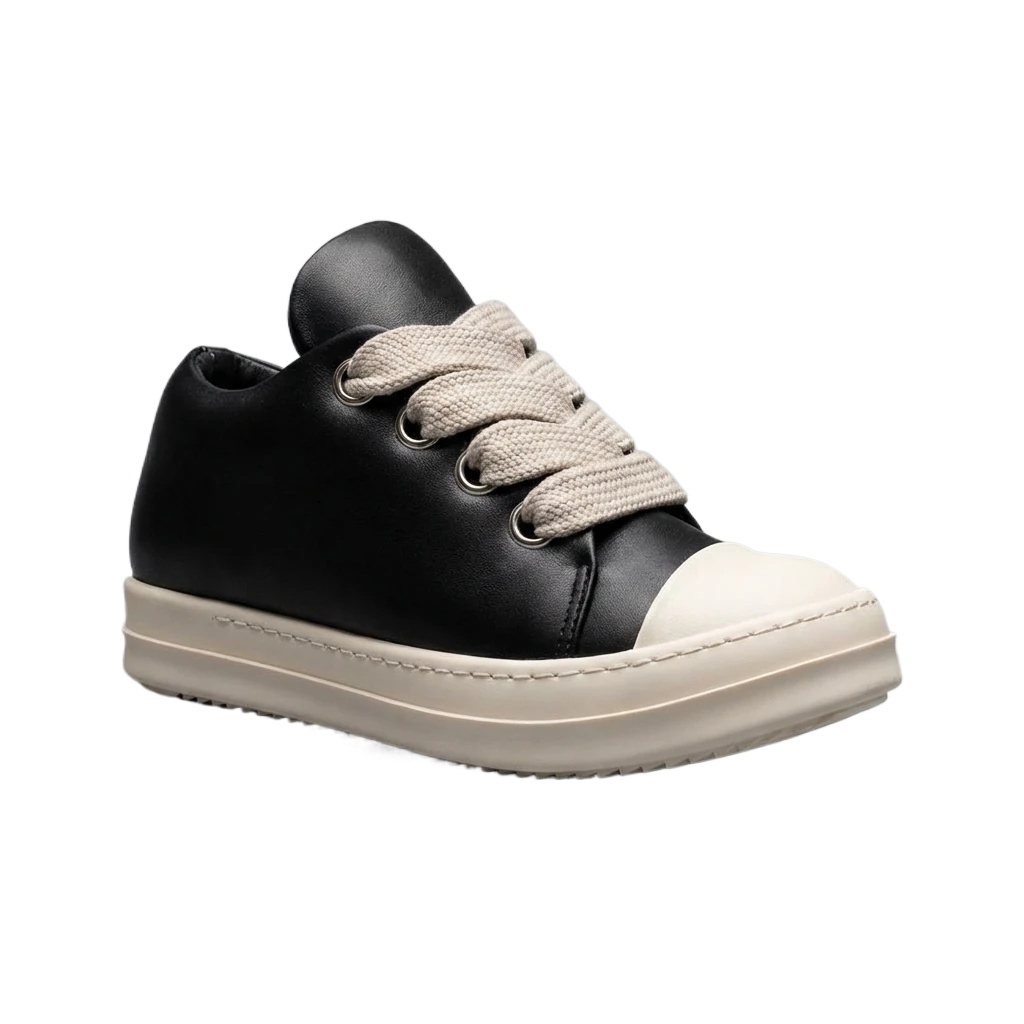 Rick Owens dark style black and grey sports shoes