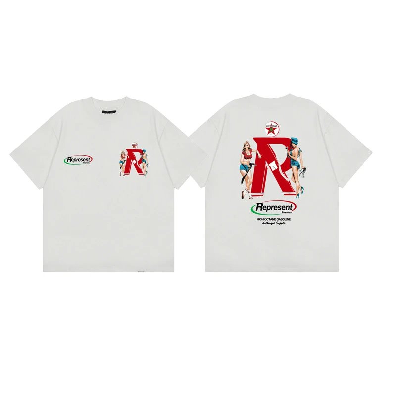 Represent American Retro Girl Print Off-white T-Shirt