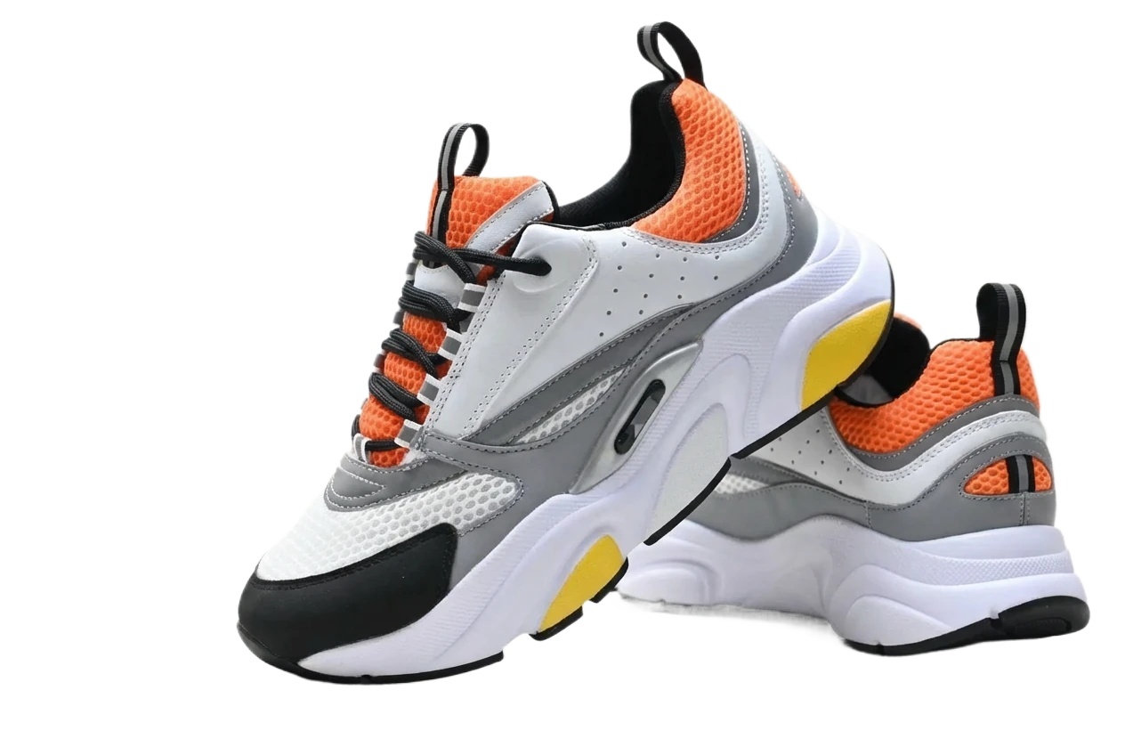 Dior orange and gray sporty running shoes