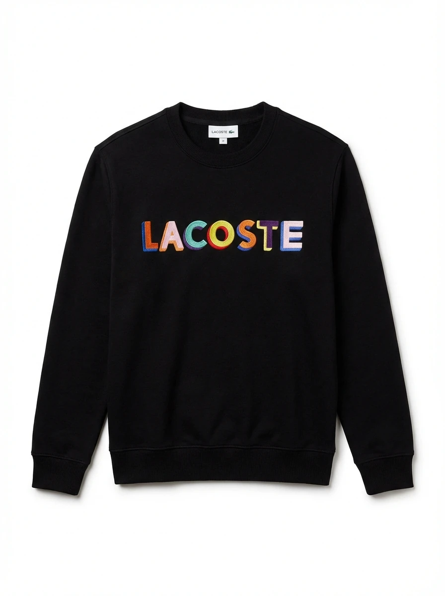 Lacoste Colorful Letter Style Black Sweatshirt