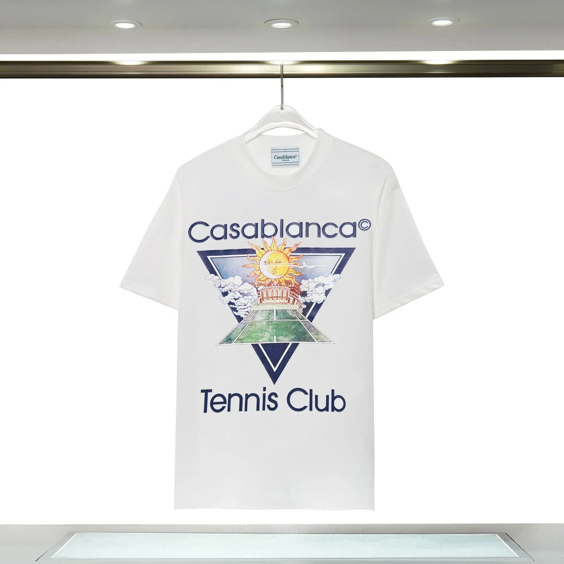 Casablanca White T-shirt with Sun Print