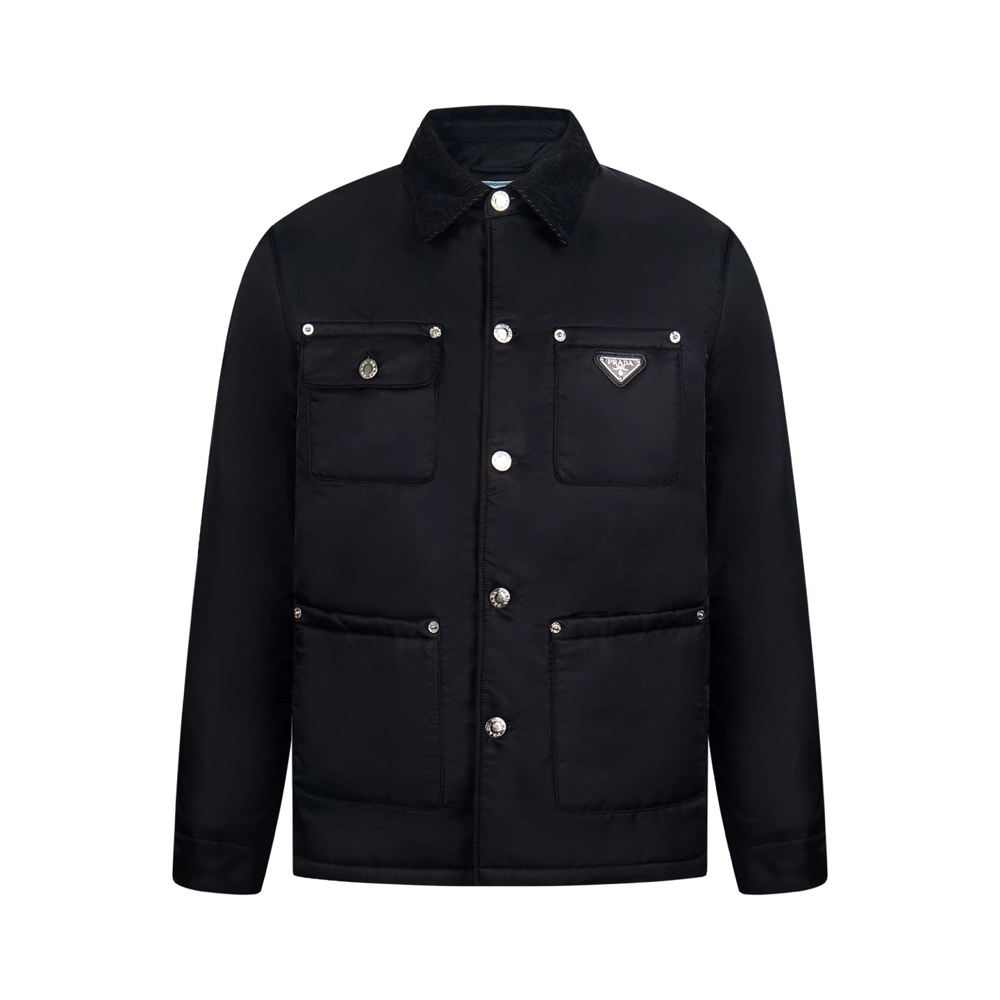 Prada Layering Utility Work Jacket with triangle logo