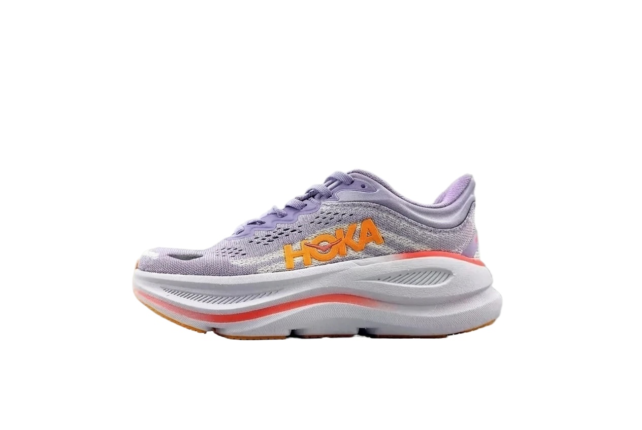 HOKA Clifton 8 Trendy Grey Purple Athletic Shoes