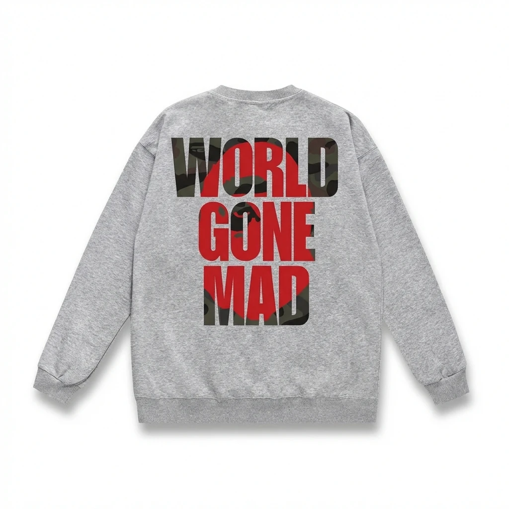 Bape grey letter sweatshirt