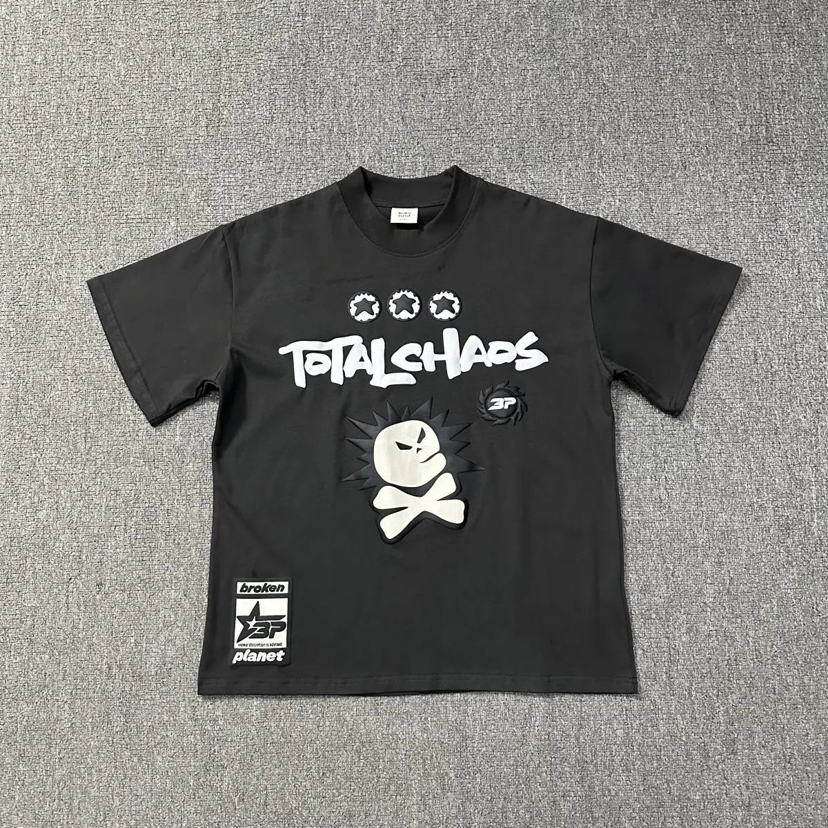 Broken Planet Logo Detail Graphic T-shirt White Cotton Bold with Relaxed Feel